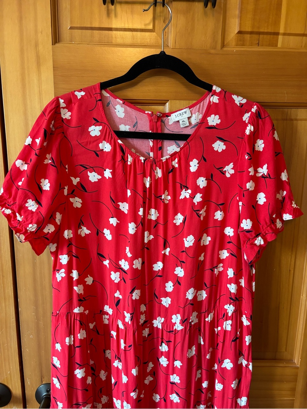 J. Crew Red Floral Tiered Maxi Dress - Picture 2 of 7
